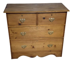 Antique Pine Two Over Two Drawers - Chest of Drawers From England