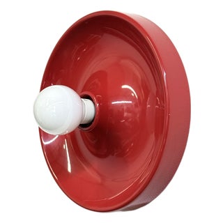 Space Age Red Disc Lamp from Enrico Tronconi, 1970s For Sale