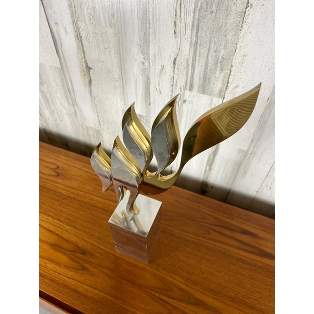 1980's Aluminum and Brass Sculpture by Michel For Sale - Image 10 of 13