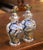 French Pair of 19th Century French Faience Bottles With Figural Bird Stoppers For Sale - Image 3 of 10