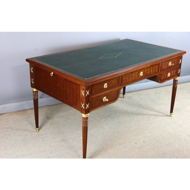 Tan Louis XVI Desk in Walnut For Sale - Image 8 of 13