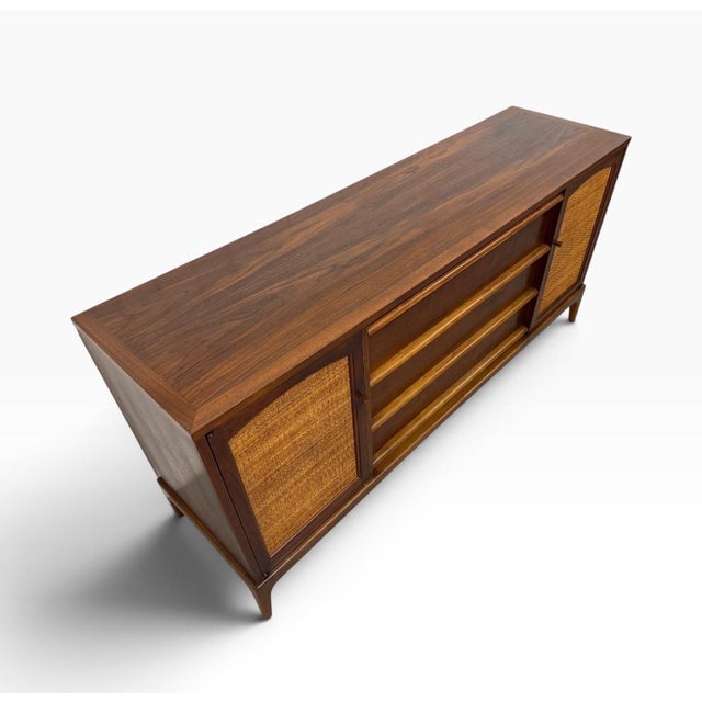 Lane Furniture Mid-Century Modern Lane Rhythm Walnut Sideboard - Refinished! For Sale - Image 4 of 12