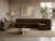 A striking piece of Hungarian Mid-Century Modern design, this modular sofa features a timeless brown velvet upholstery...