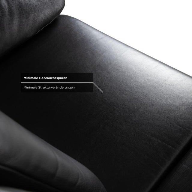 Atlanta 2-Seater Sofa in Black Leather For Sale - Image 12 of 18