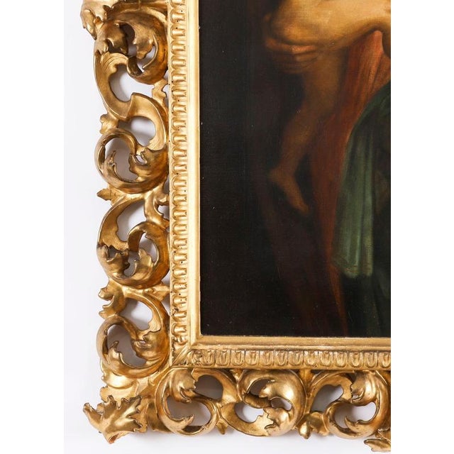 Follower of Raphael, Antique Painting of Madonna & Child, 19th Century, Oil on Canvas For Sale - Image 6 of 14