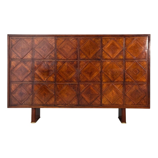 Vintage Walnut Sideboard in the style of Paolo Buffa, 1950s For Sale