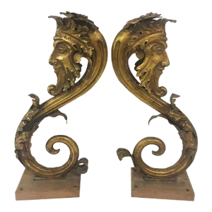 Mid 19th Century Bronze Dore Faces - a Pair
