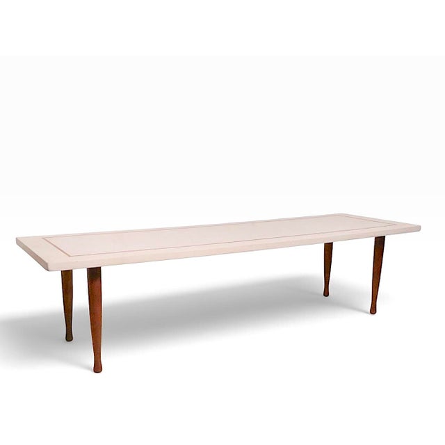 Wood Mid Century Stone and Wood Coffee Table For Sale - Image 7 of 16