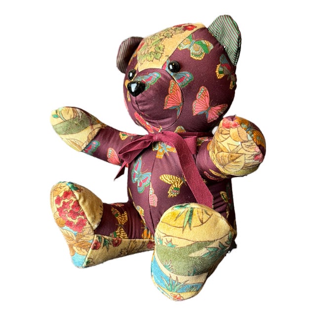 Gucci Farfalle Vintage Silk Scarf Tender Teddy Bear For Sale