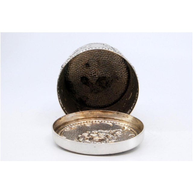 Embossed and Hammered Silver Tea Box For Sale - Image 9 of 11