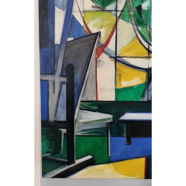Jacques Lamy Mid Century Modern Abstract Painting of the Artist's Studio by Jacques Lamy For Sale - Image 4 of 7