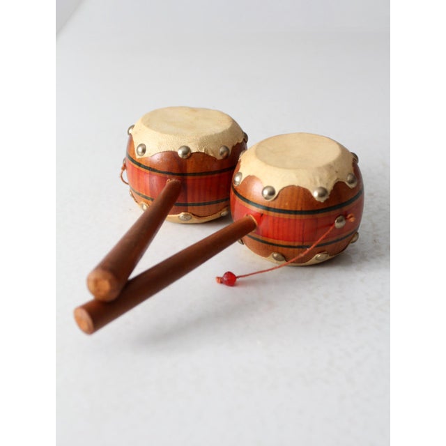 Vintage Mexican Spinning Drums Pair For Sale - Image 6 of 8