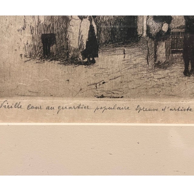 Mid 20th Century Mid 20th Century Kurt Peiser Signed Original Etching Vieille Cour Artist Proof Framed Belgian Art For Sale - Image 5 of 6