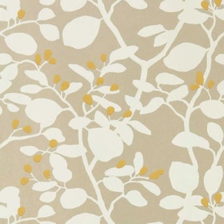 Harlequin Ardisia Wallpaper in Soft Focus/Oyster/Gold For Sale