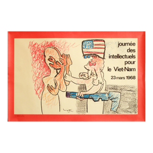 1968 Original French Political Poster, Journée Des Intellectuels Pour Le Vietnam (Two People) - Matta