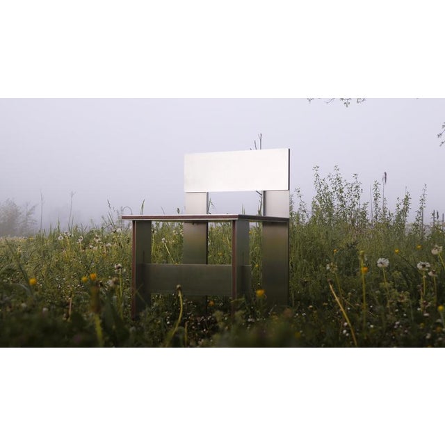 Soft Futurism Sandwich Chair in Walnut and Aluminum by Filippo Andrighetto For Sale - Image 6 of 16