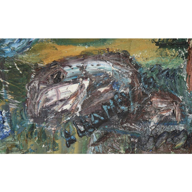 Looking Down at the Ranch, Abstract Expressionist Landscape by Alma B. Leamey For Sale In Monterey, CA - Image 6 of 13