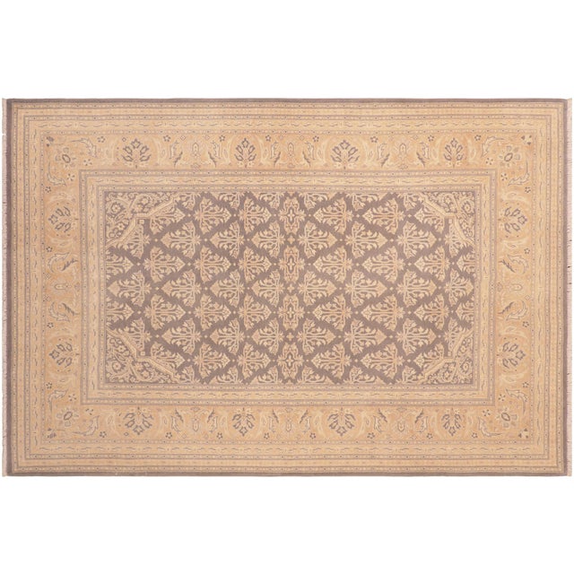 Boho Chic Gray/Gold Wool Rug - 6'3'' X 8'11'' For Sale - Image 9 of 10