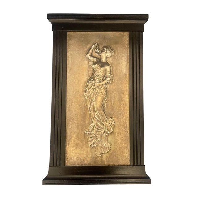 Italian Late 19th Century Pair of Italian Silver Plate Relief Plaques Classical Maidens For Sale - Image 3 of 9