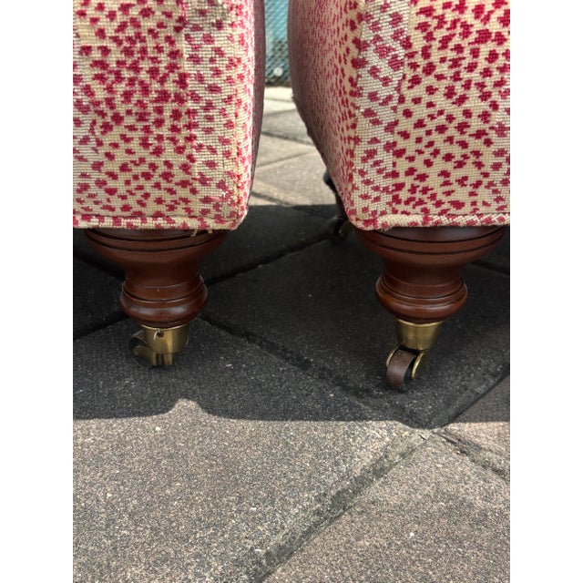 Textile Vintage Drexel Heritage French Provincial Cheetah Print Ottomans, a Pair For Sale - Image 7 of 9