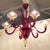 Venini Red, Gold Neoclassical Murano Glass Chandelier 1960s For Sale - Image 4 of 12