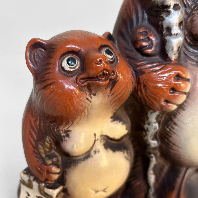 1980s Vintage Ceramic Tanuki Family, Shigaraki, Japan, 1980s For Sale - Image 5 of 11