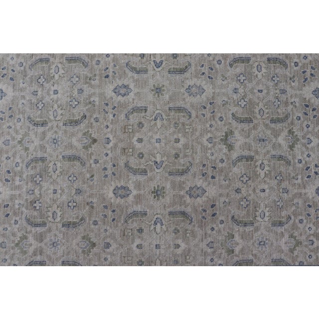 Textile Keivan Woven Arts Square Modern Oushak on Light Cream Background 11'10 X 12'2 For Sale - Image 7 of 11