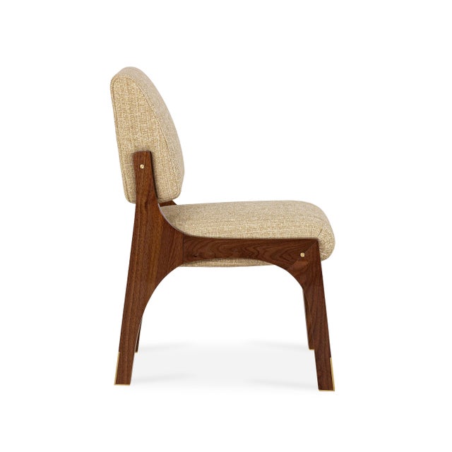 Arches II Dining Chair in Walnut and Tweed from Insidherland, in New conditions. Designed from 2000 Labeled by Maker