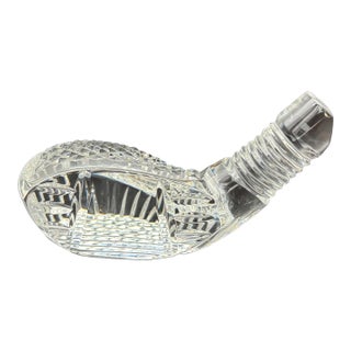 1990s Waterford Crystal Golf Club Driver Head Paperweight Collectible For Sale