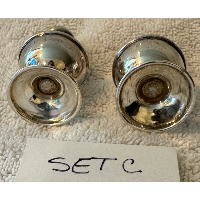English 1950s Sterling Silver Salt & Pepper Shakers- a Pair For Sale - Image 3 of 3