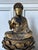 Paint Japanese Antique Gilt Wood Amitabha Buddha on Loctus Throne Statue For Sale - Image 7 of 17
