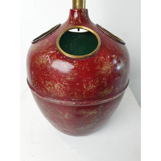Metal Mid-Century Modern Umbrella Stand in Brass and Aluminum, Italy, 1950s For Sale - Image 7 of 9