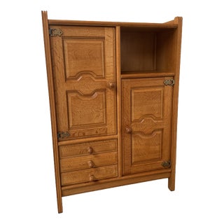 Oak Cabinet by Guillerme et Chambron for Votre Maison, France, 1960s For Sale