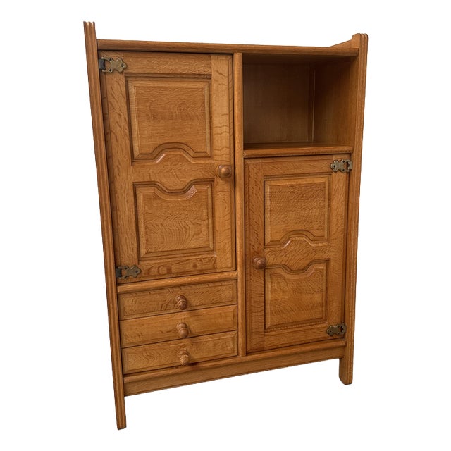 Oak Cabinet by Guillerme et Chambron for Votre Maison, France, 1960s For Sale