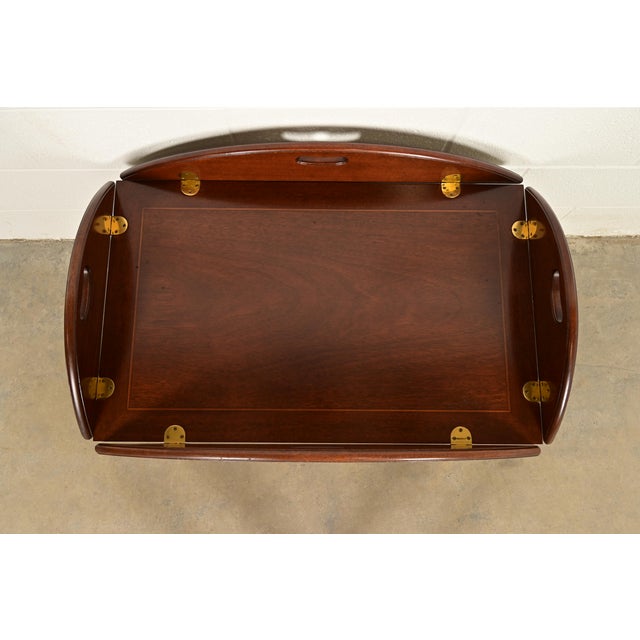 Henkel Harris Georgian Carved Mahogany Butler's Coffee Table For Sale - Image 10 of 16