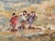 Vintage Signed Impressionist Landscape Oil Painting With Figures in Gilt Wood Frame For Sale - Image 9 of 16