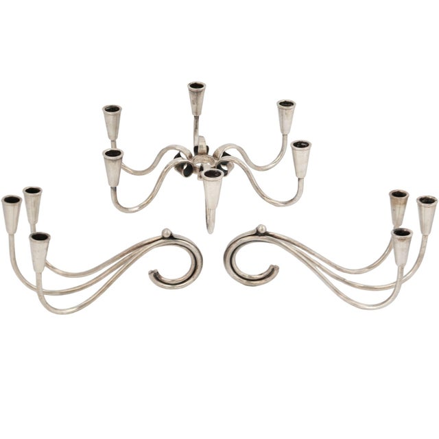 Midcentury Modern Danish Carl Frederik Christiansen Candle Holders, 3 PCS For Sale - Image 9 of 9