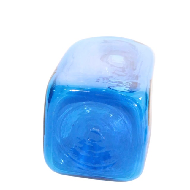 Glass Mid 20th Century Blenko Sapphire Williamsburg Reproduction Stoppered Bottle Cw 13 For Sale - Image 7 of 7