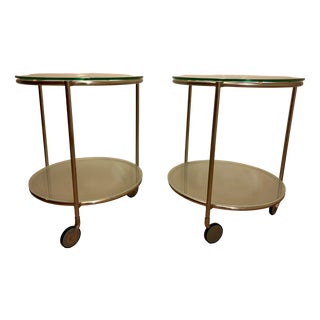 Vintage Strind Two-Tiered Glass Trolleys by Ehlen Johansson for Ikea, 1980, Set of 2 For Sale