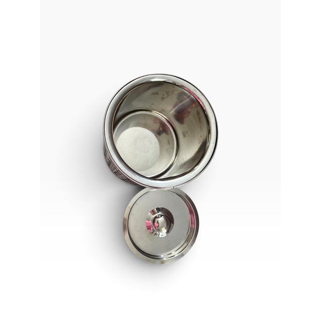 Vintage Cynthia Rowley Chrome & Red Lattice Ice Bucket For Sale In Portland, ME - Image 6 of 7