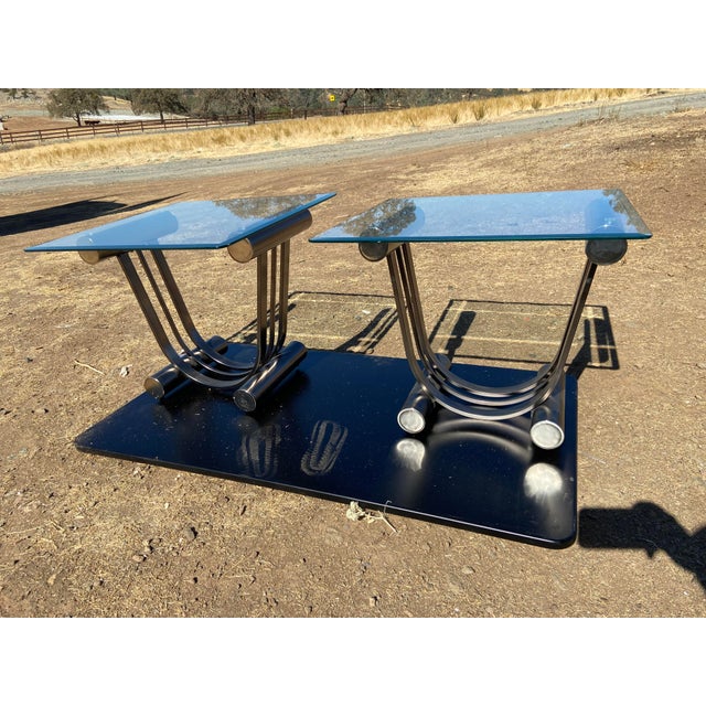The Mem Design Institute of America Art Deco Side End Tables Set Of Two Romeo Rega style is a modern and stylish addition...