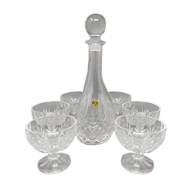 Mid-Century Crystal Decanter Set, 1960s, Set of 7 For Sale - Image 9 of 9