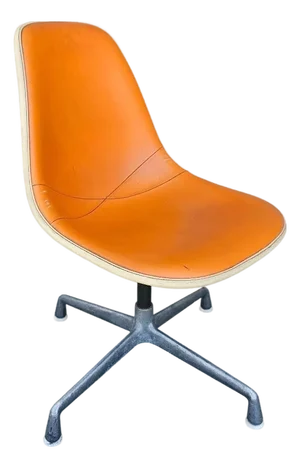 Mid Century Herman Miller Orange Ninyl Upholstered PSC Chair