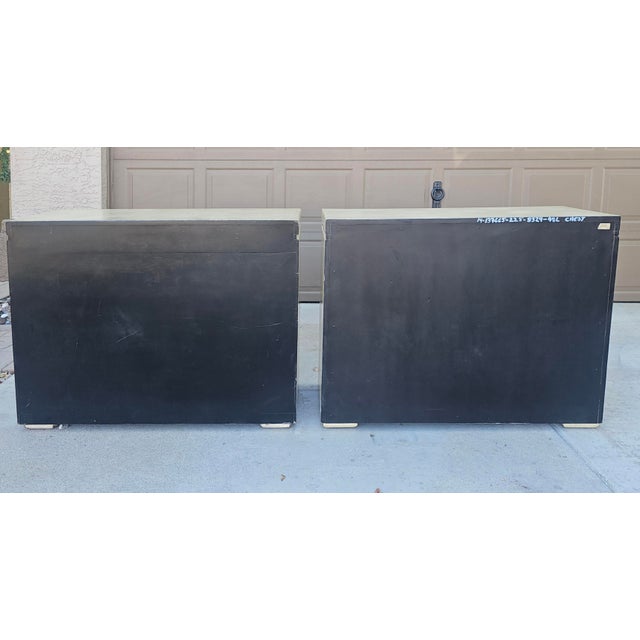 Large Pair of Labeled 1980s Maitland-Smith Faux Shagreen Bachelor's Chests | 42.25" Wide For Sale - Image 11 of 11