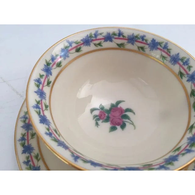 Lenox 60's Lenox "Fairmount" Pattern Bone China Teacup & Saucer For Sale - Image 4 of 7