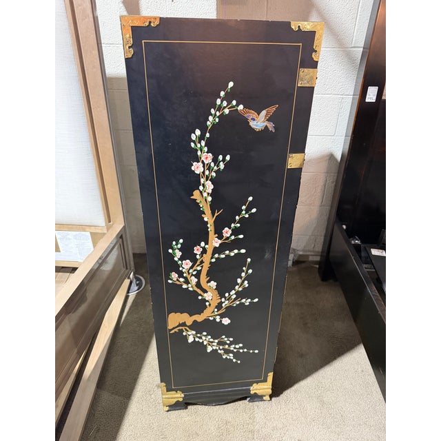 Floral Painted Chinoiserie Cabinet For Sale - Image 4 of 7