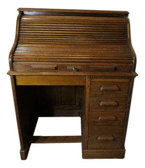 Art Deco Oak Roll Top Desk, 1890s