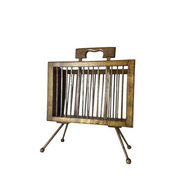 Mid-Century Magazine Rack in White Oak and Mahogany Stain, 1950s For Sale - Image 12 of 13