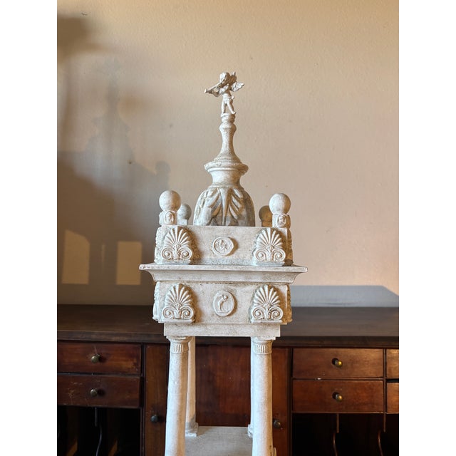 Off-white Neoclassical Large Architectural Model Temple/Shrine With Grand Tour Intaglios For Sale - Image 8 of 12