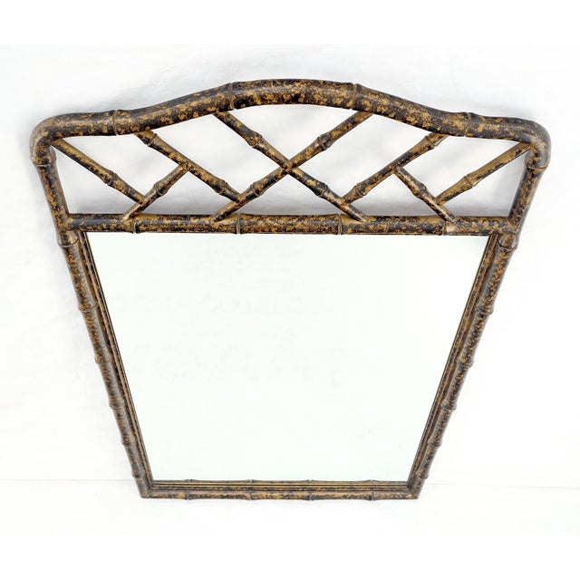 Faux Bamboo Tortoise Finish 29x48" Rectangle Wall Mirror MINT For Sale - Image 12 of 13